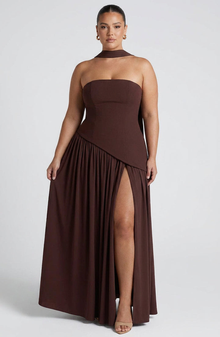 Carys Maxi Jurk - Pruimbruin