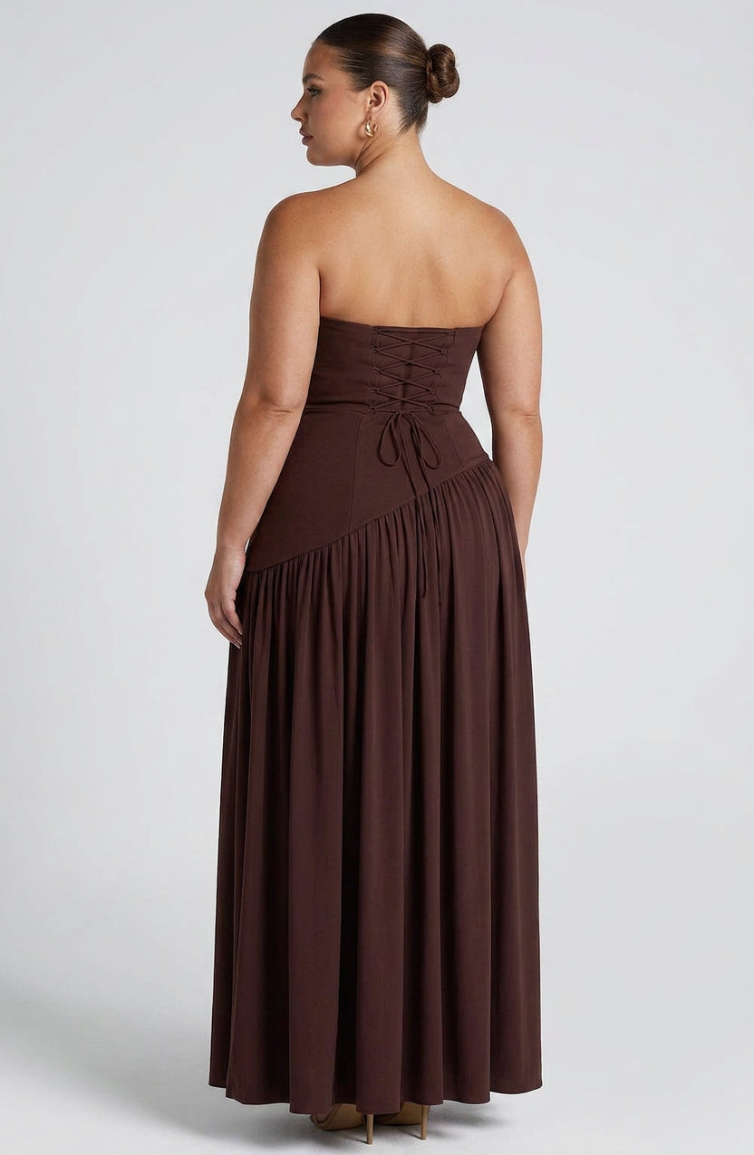 Carys Maxi Jurk - Pruimbruin
