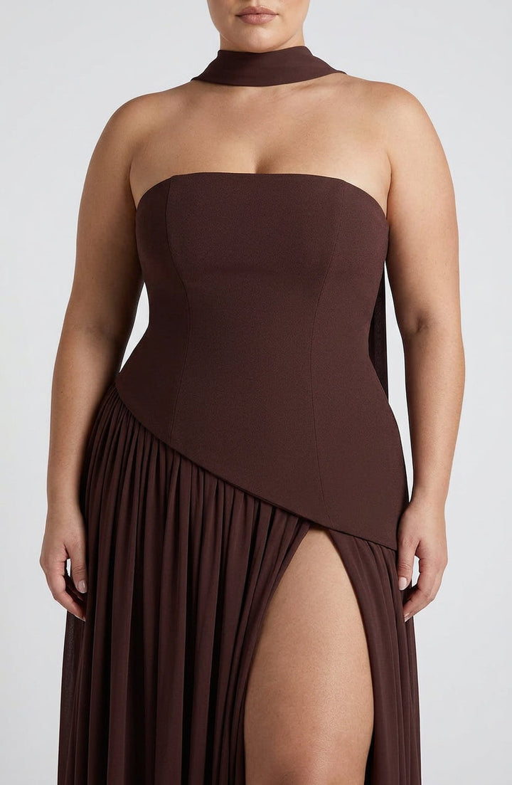 Carys Maxi Jurk - Pruimbruin