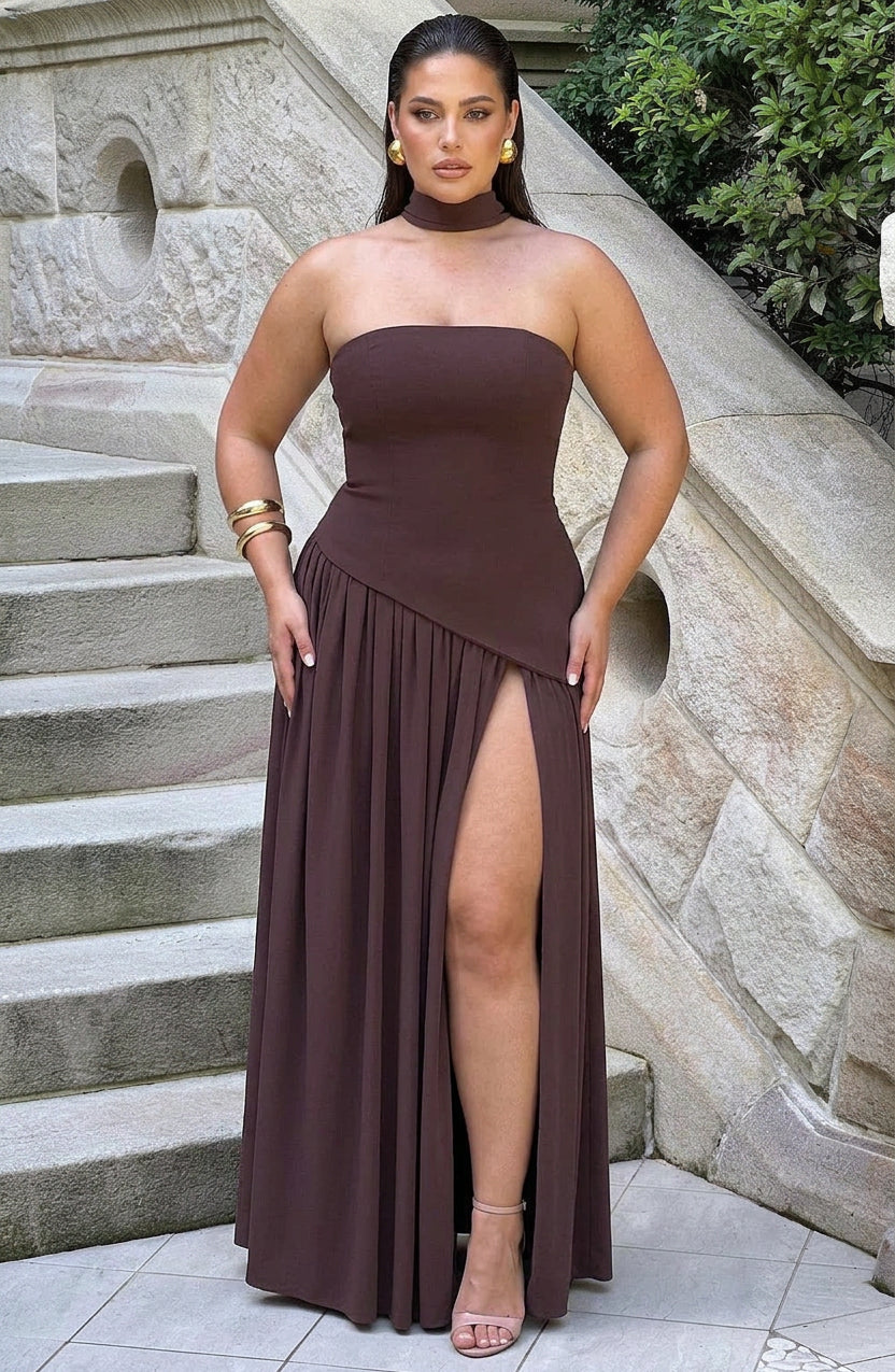 Carys Maxi Jurk - Pruimbruin