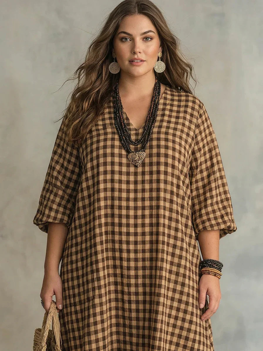 Bellamy | Ruit Maxi Jurk