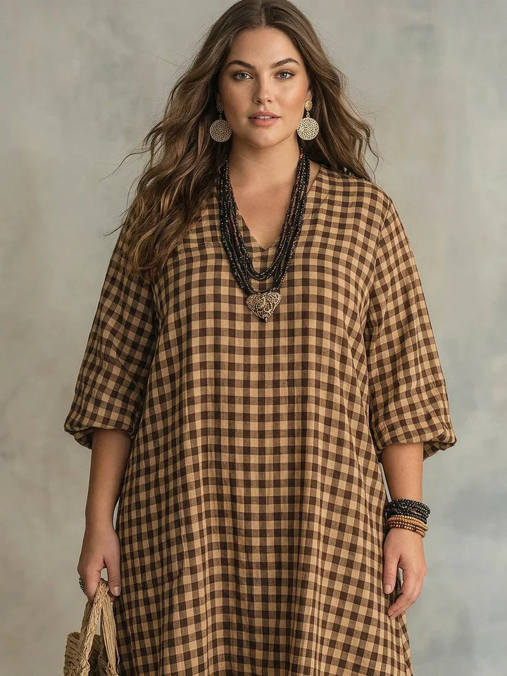 Bellamy | Ruit Maxi Jurk