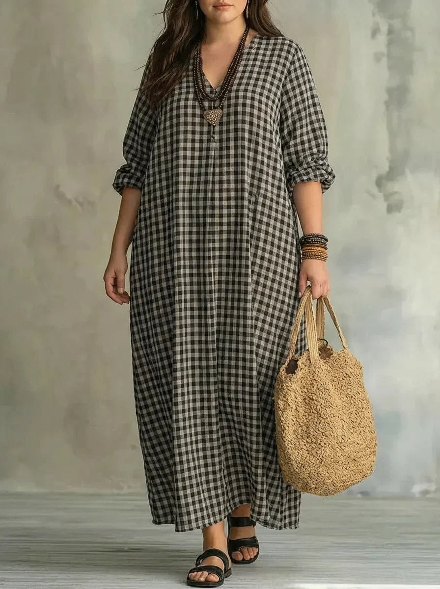 Bellamy | Ruit Maxi Jurk