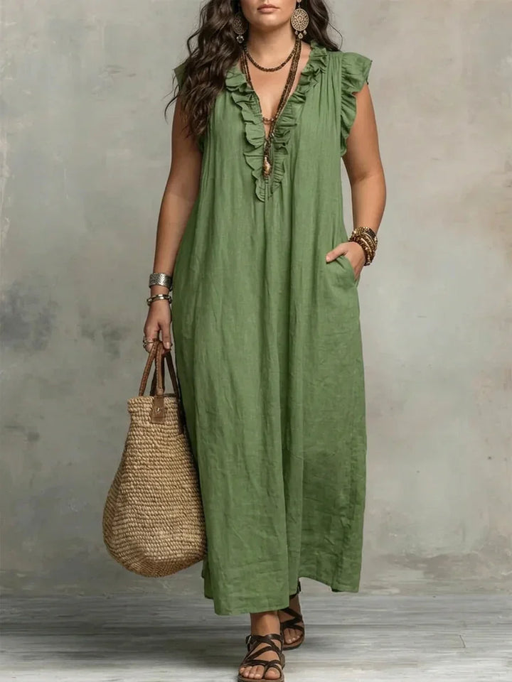 Esmé | Boho Ruffle Maxi Jurk