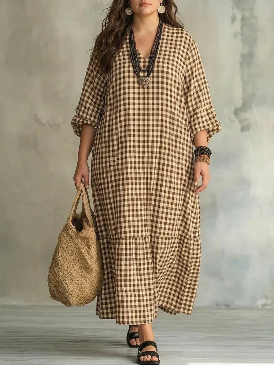Bellamy | Ruit Maxi Jurk