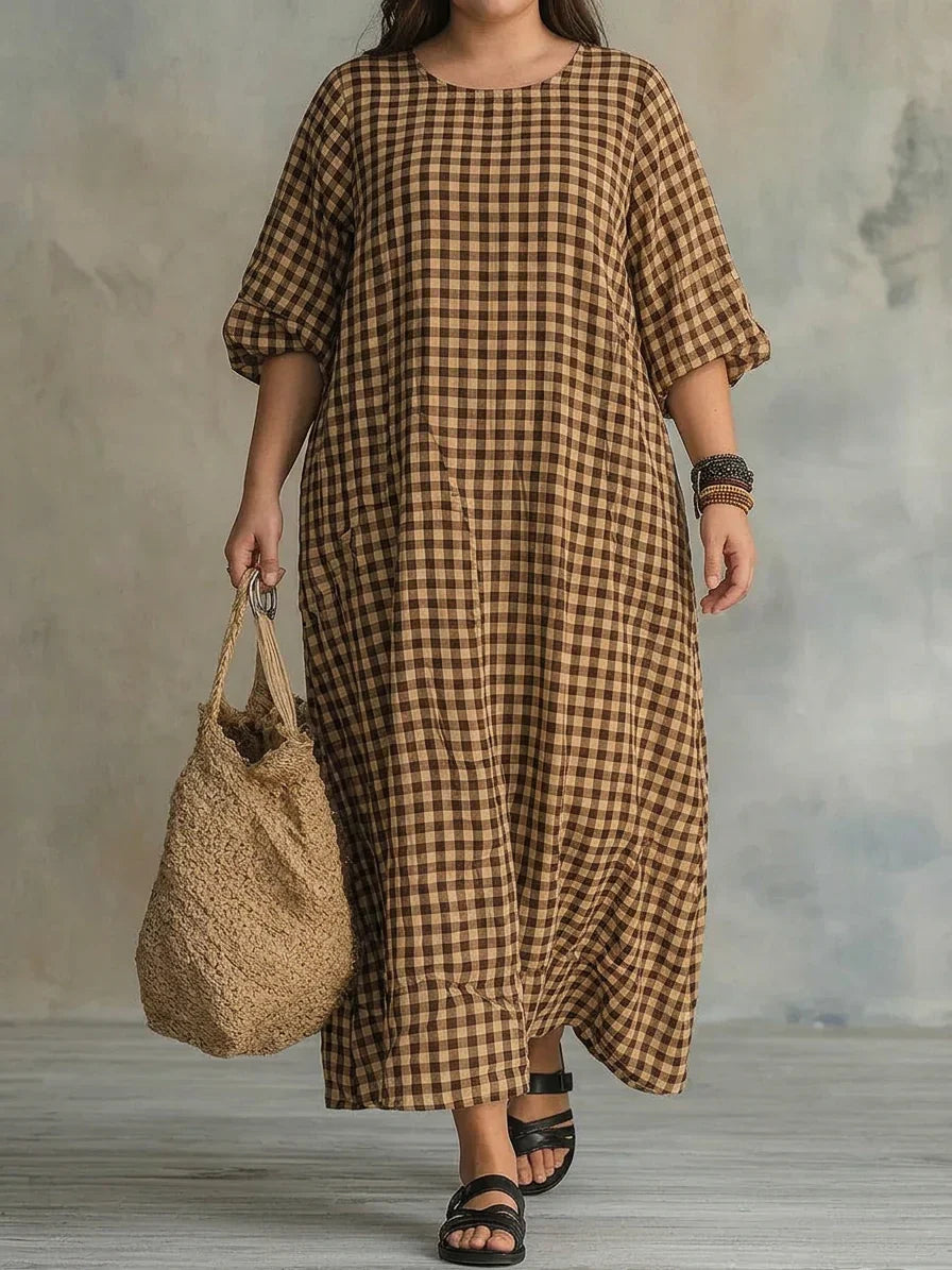 Bellamy | Ruit Maxi Jurk