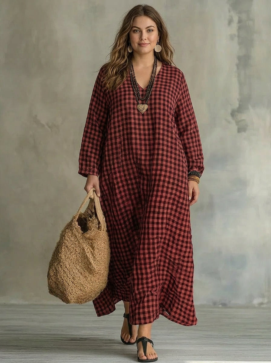 Bellamy | Ruit Maxi Jurk