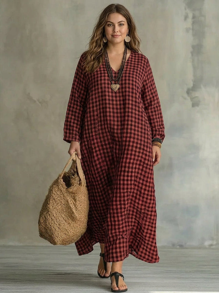 Bellamy | Ruit Maxi Jurk