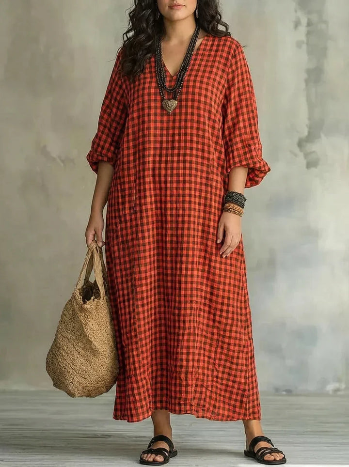 Bellamy | Ruit Maxi Jurk