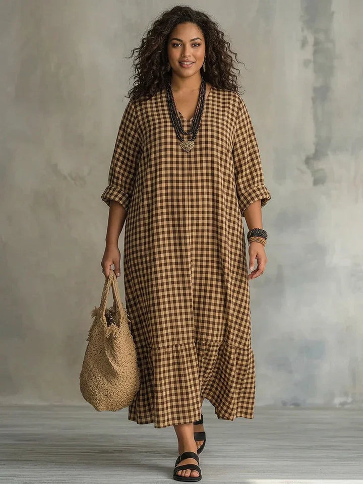 Bellamy | Ruit Maxi Jurk