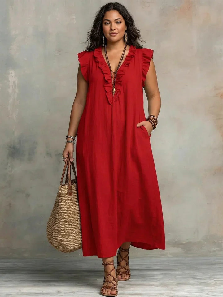 Esmé | Boho Ruffle Maxi Jurk