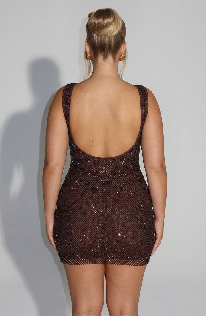 Nadya Mini Jurk - Pruimbruin