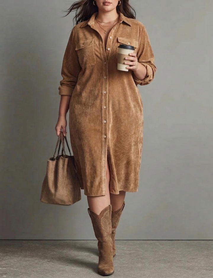 Mira | Zachte Corduroy Jurk
