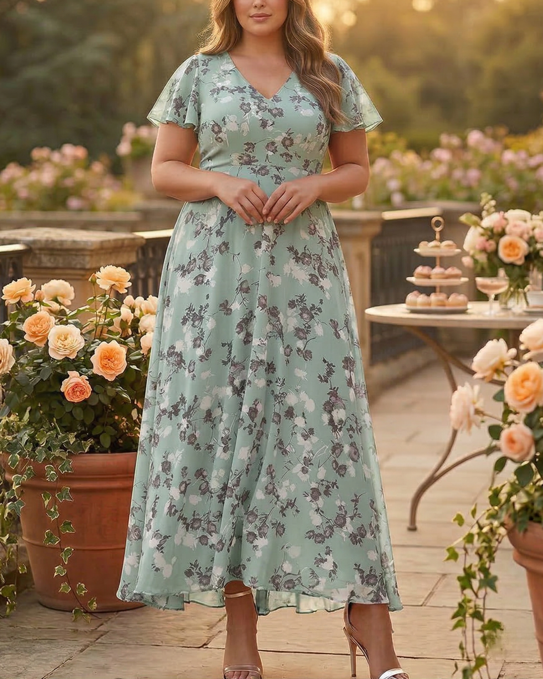 Delia | Glamoureuze jurk die de buik bedekt