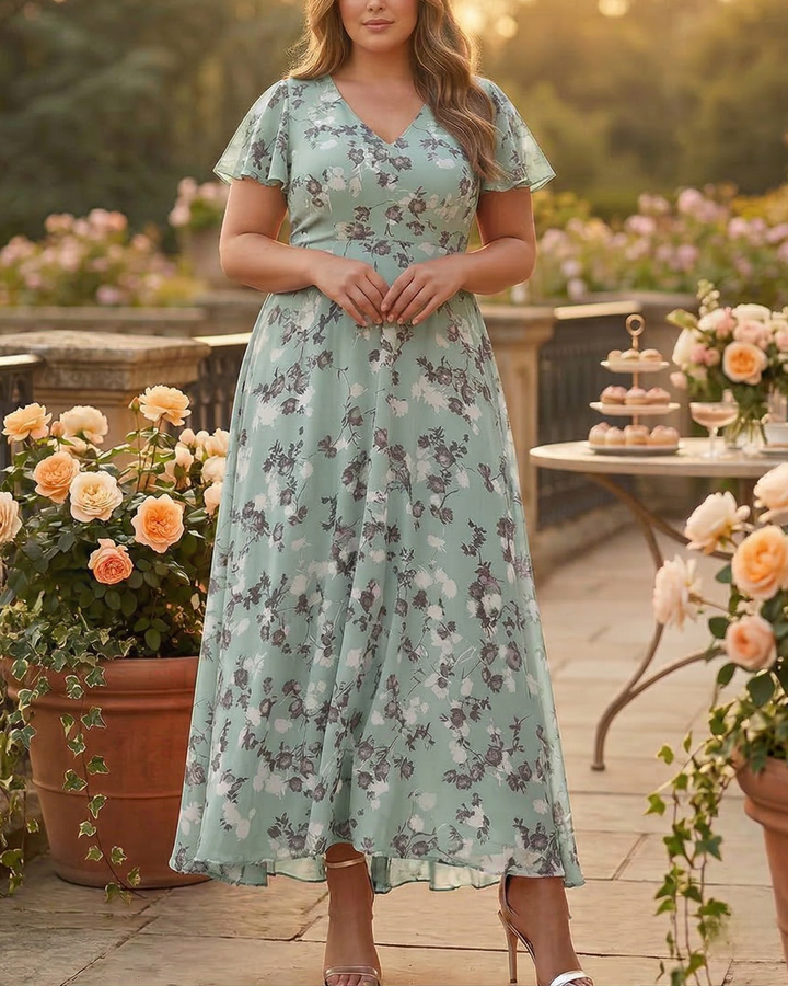 Delia | Glamoureuze jurk die de buik bedekt