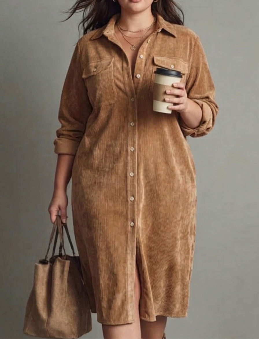 Mira | Zachte Corduroy Jurk