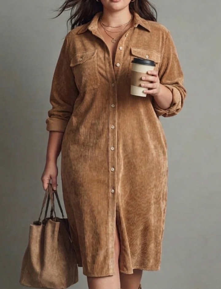 Mira | Zachte Corduroy Jurk