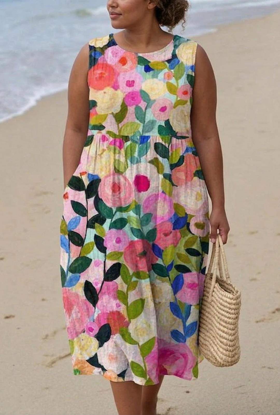 Briony Bloemen Midi Jurk