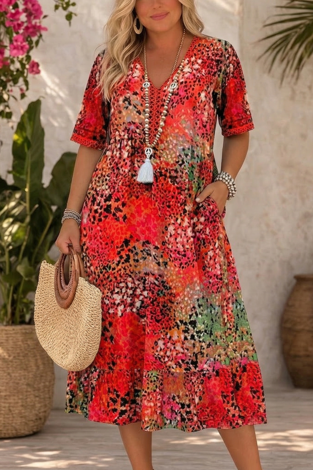 Niamh Vibrant Midi Jurk