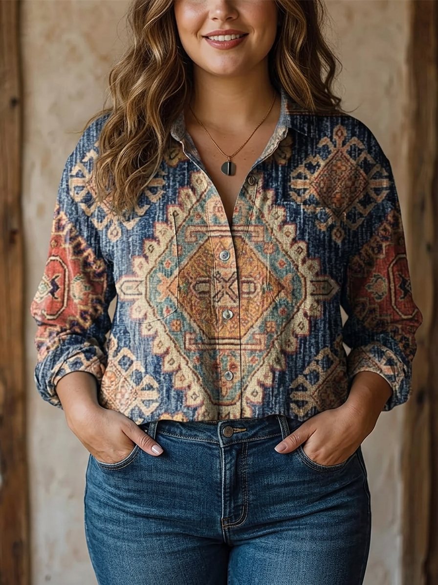 Anwen | Vintage Bloemen Kunstafdruk Casual