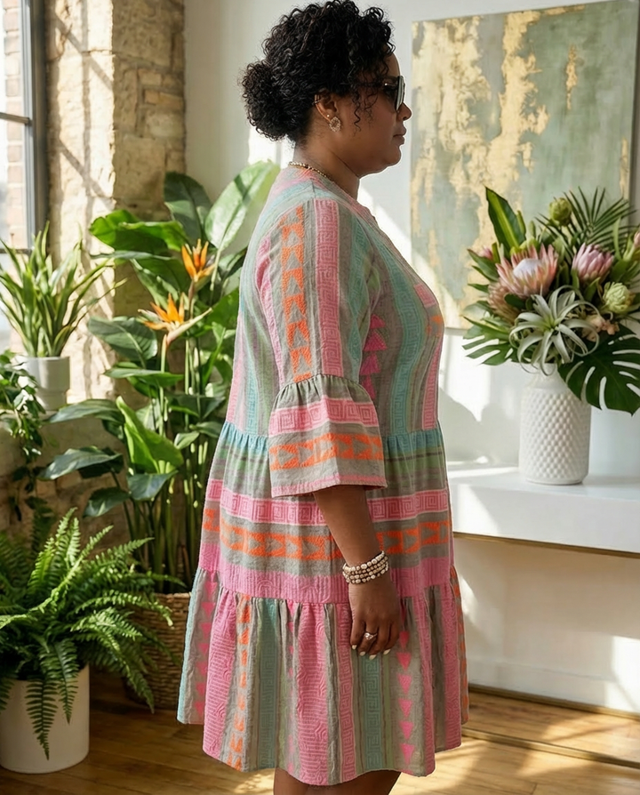 Calla | Patroon Flowing Midi Jurk