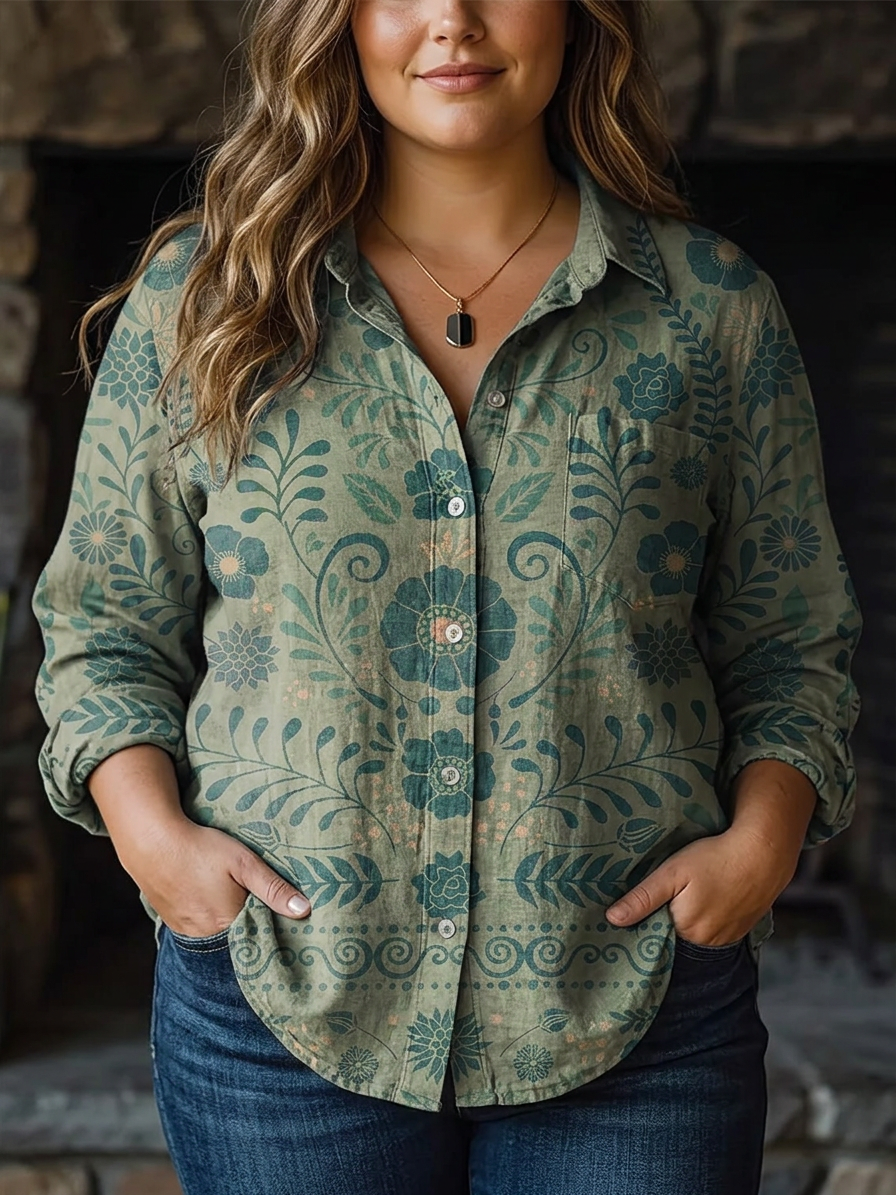 Juniper | Vintage Bloemenprint Casual Lange Mouwen