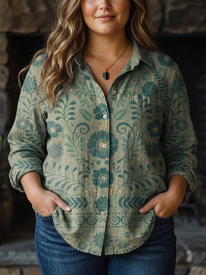 Juniper | Vintage Bloemenprint Casual Lange Mouwen