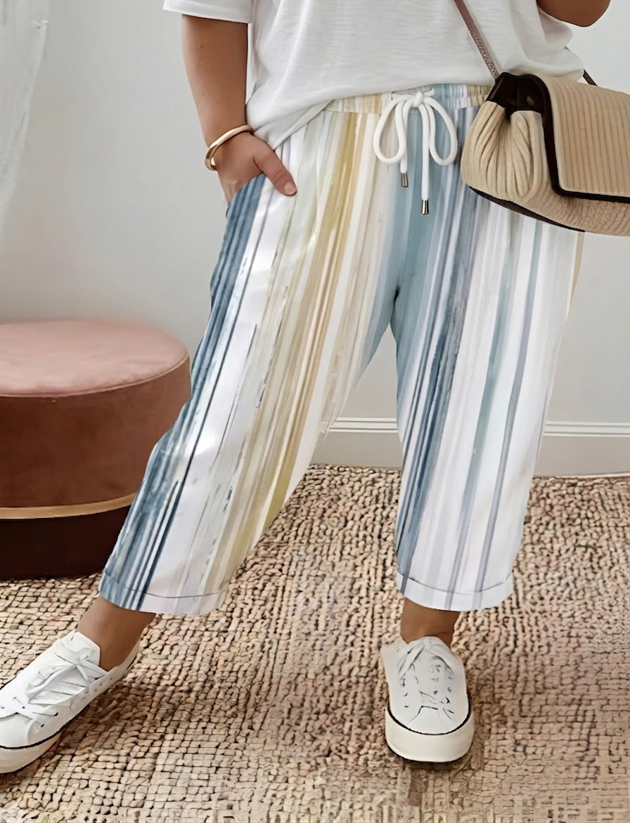 Eilwen | Coastal Stripe Drawstring Pants