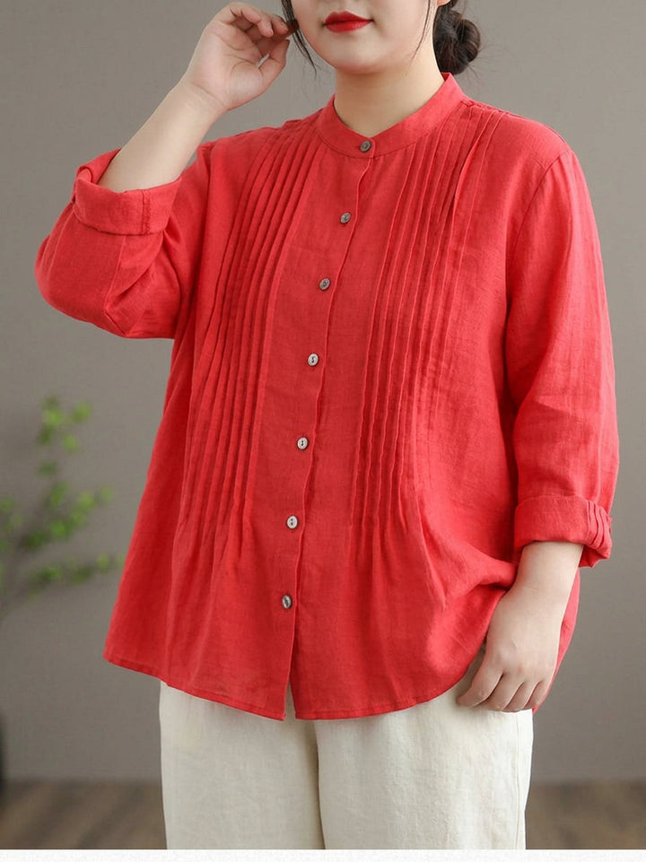 Cosima - Organische Witte Linnen Blouse Tunieken Vrouwen Ramie Blouse