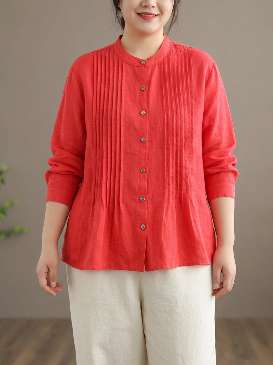 Cosima - Organische Witte Linnen Blouse Tunieken Vrouwen Ramie Blouse
