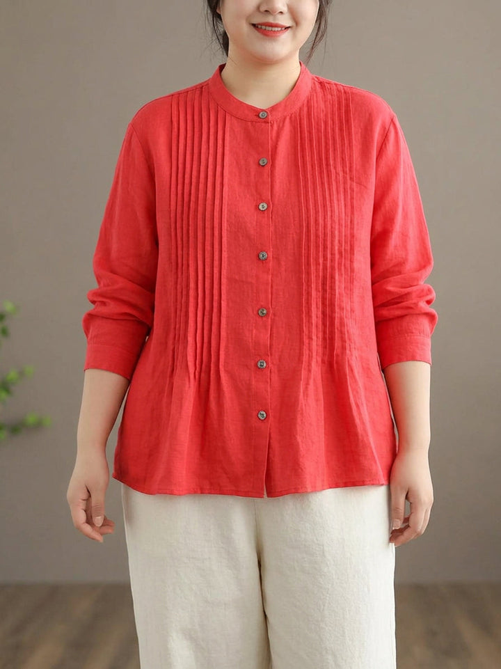Cosima - Organische Witte Linnen Blouse Tunieken Vrouwen Ramie Blouse
