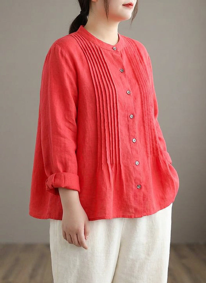 Cosima - Organische Witte Linnen Blouse Tunieken Vrouwen Ramie Blouse