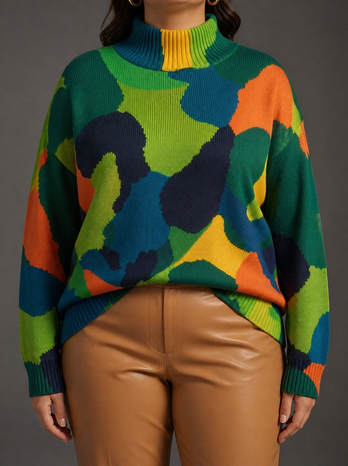 Dames Colourblock Coltrui met Oversized Pasvorm