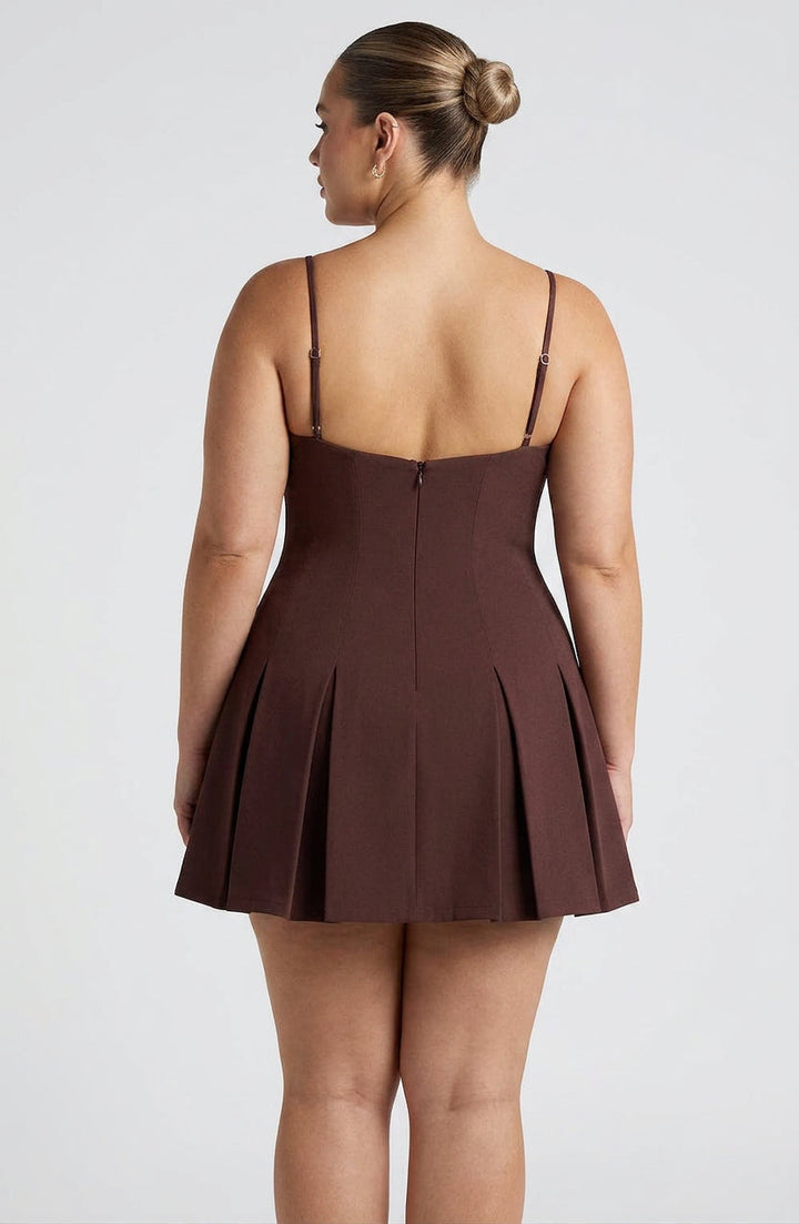 Romy Mini Jurk - Pruim Bruin