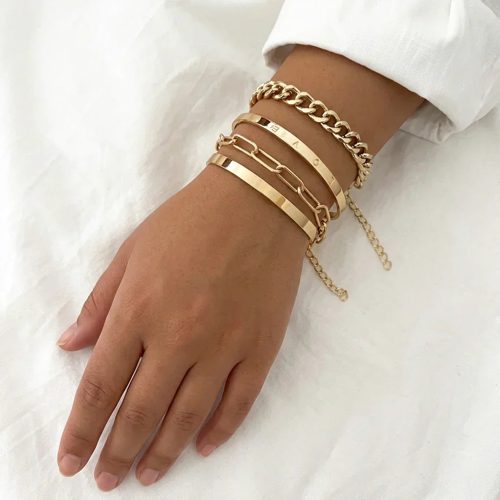 Mika Mercer Armband Set | Wit Goud