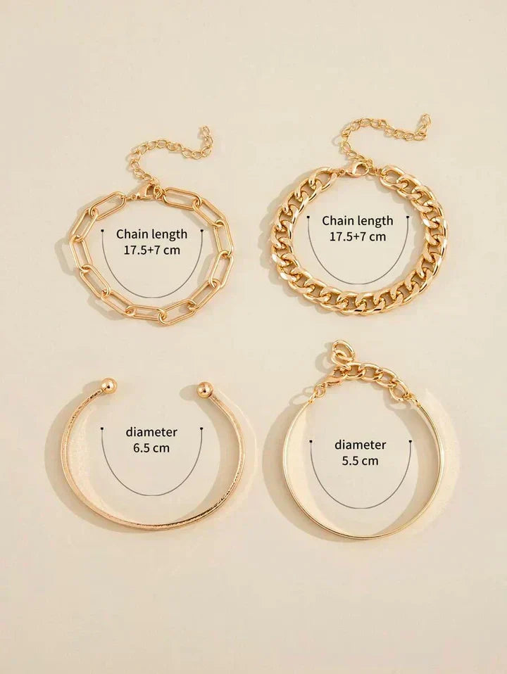 Mika Mercer Armband Set | Wit Goud