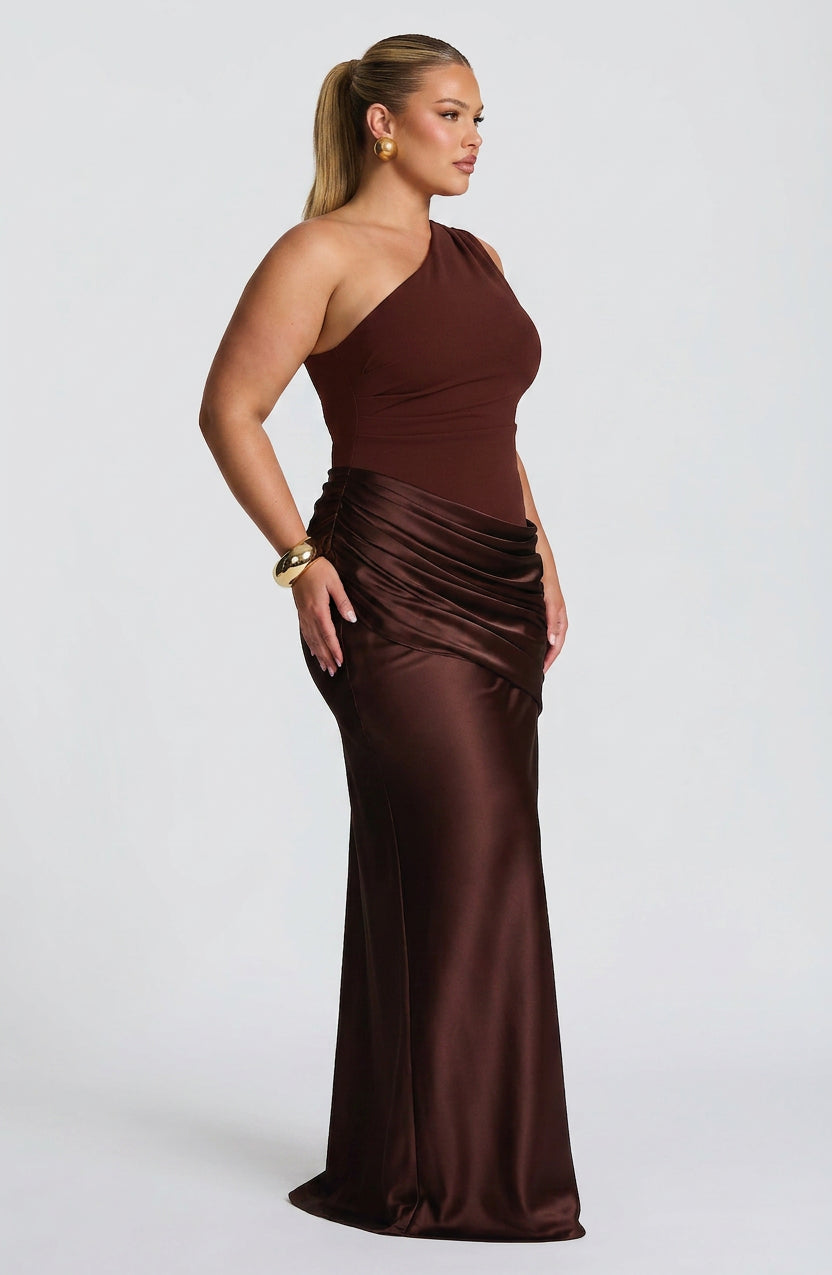 Yara Maxi Jurk - Plum Bruin