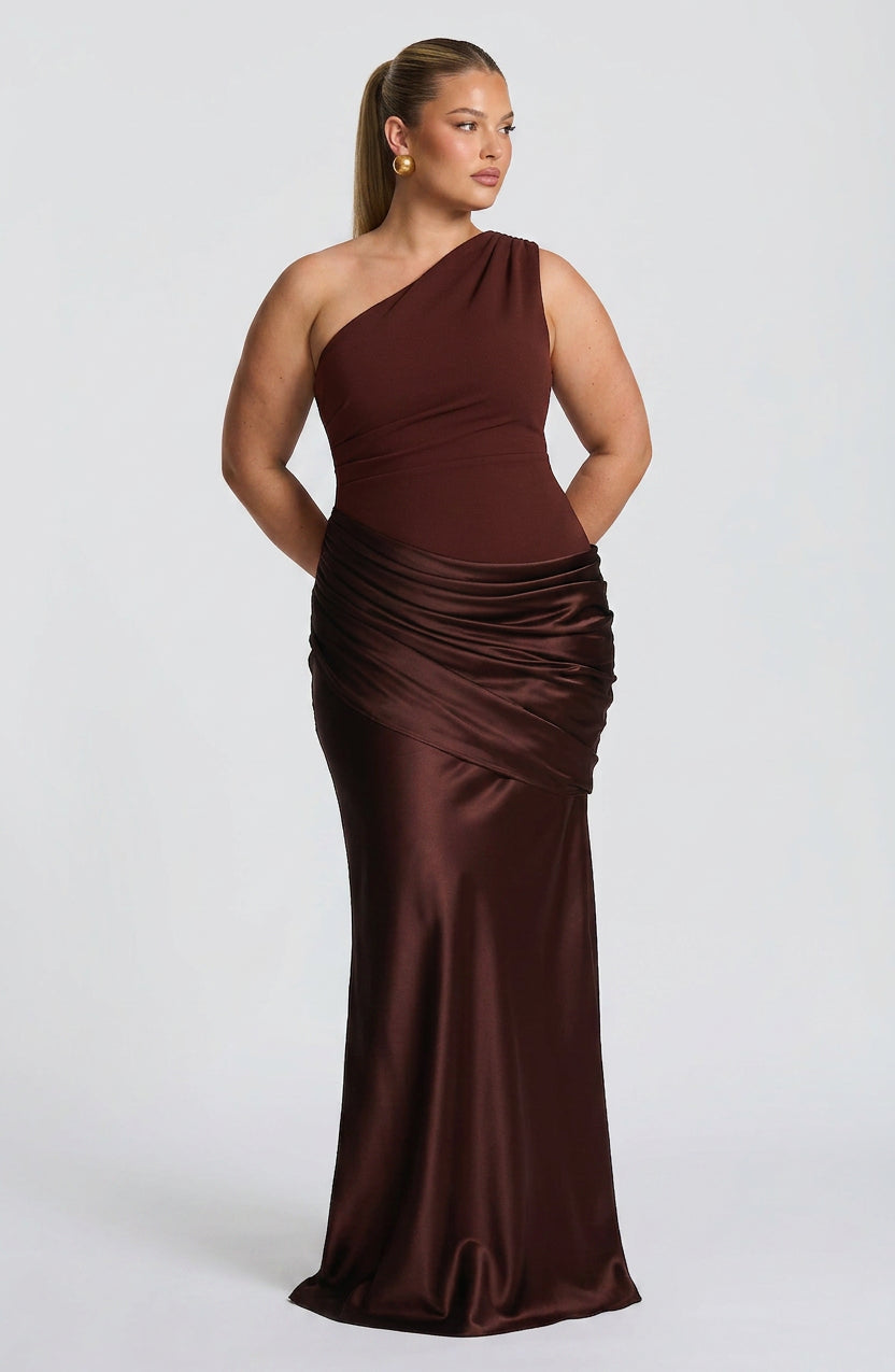 Yara Maxi Jurk - Plum Bruin