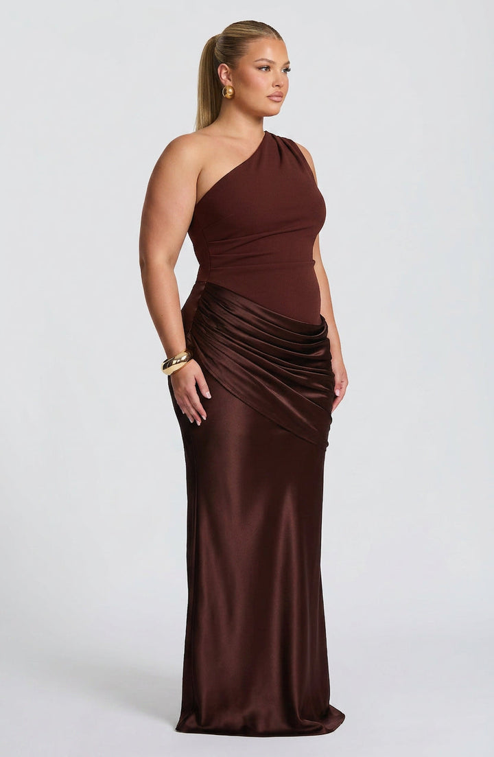 Yara Maxi Jurk - Plum Bruin