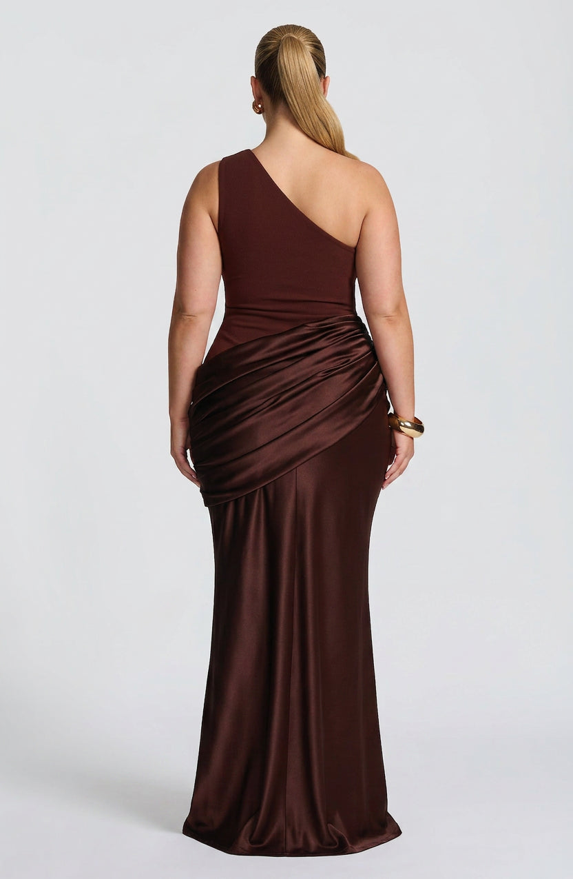 Yara Maxi Jurk - Plum Bruin