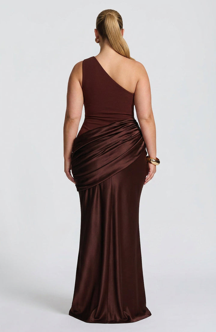 Yara Maxi Jurk - Plum Bruin