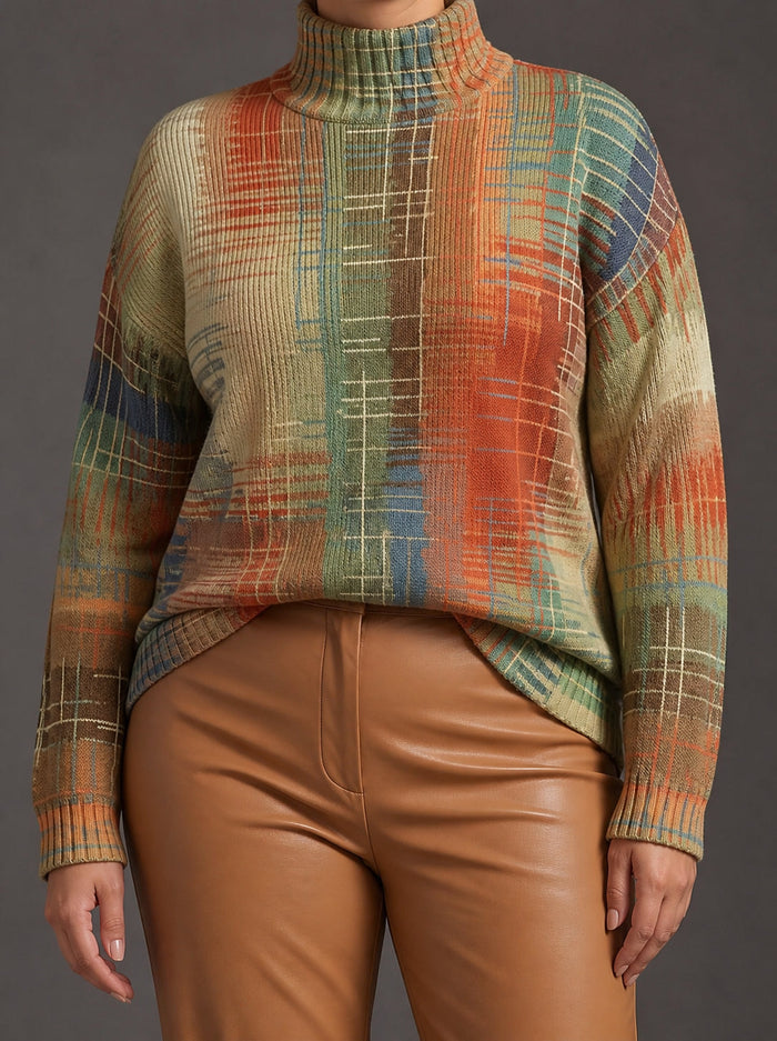 Dames Coltrui met Gestreepte Aquarel en Oversized Pasvorm