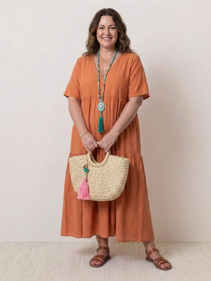 Perdita - V-hals Maxi Jurk
