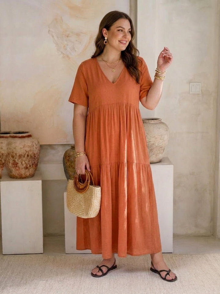 Perdita - V-hals Maxi Jurk