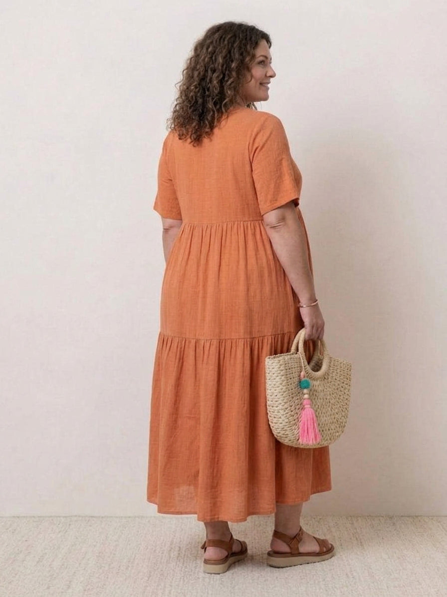 Perdita - V-hals Maxi Jurk