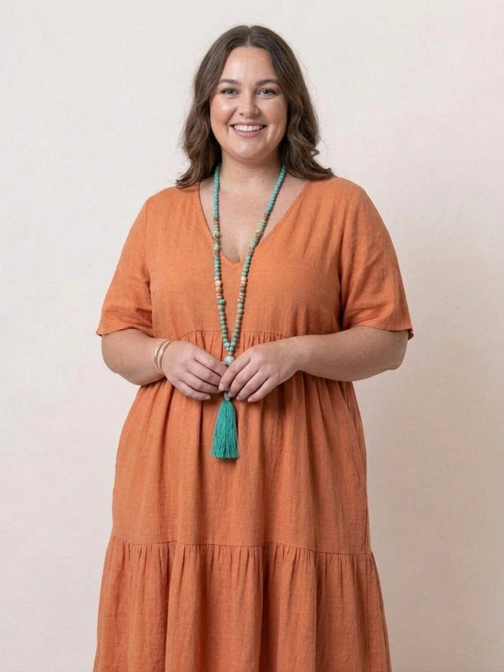 Perdita - V-hals Maxi Jurk