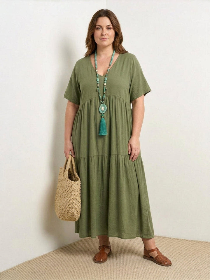 Perdita - V-hals Maxi Jurk