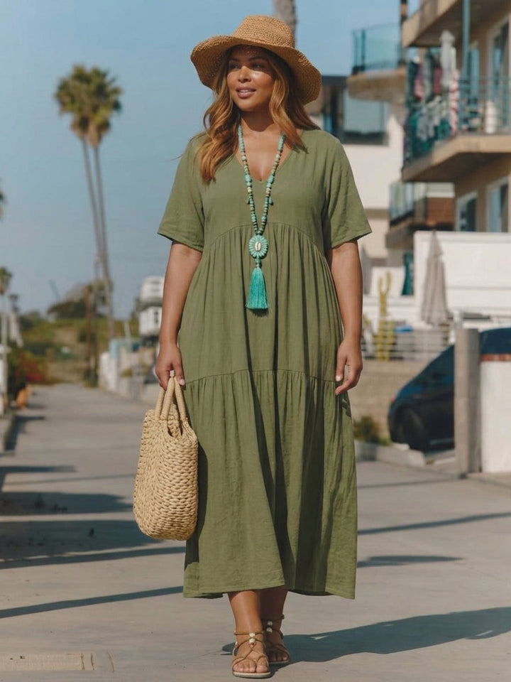Perdita - V-hals Maxi Jurk