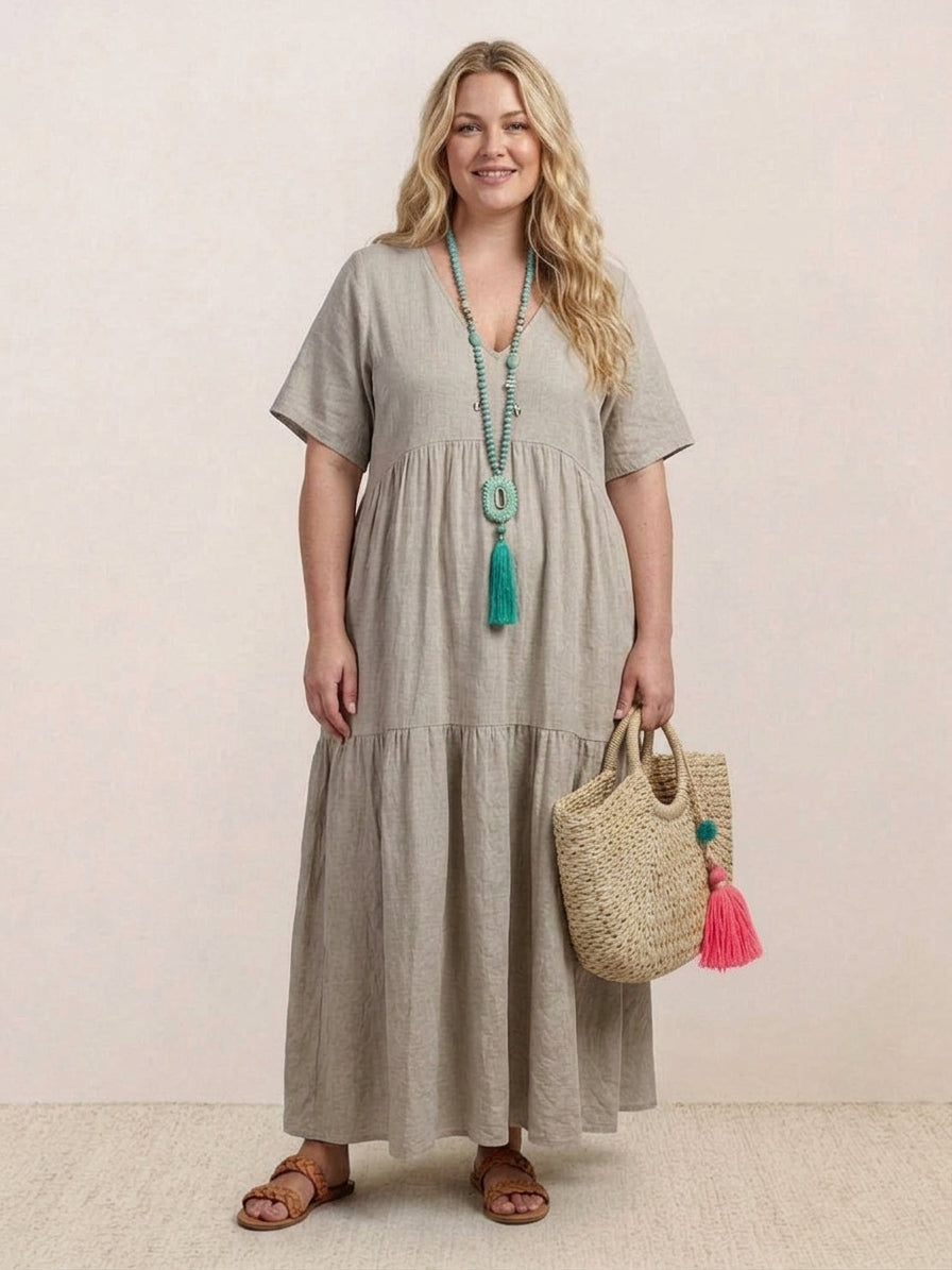 Perdita - V-hals Maxi Jurk