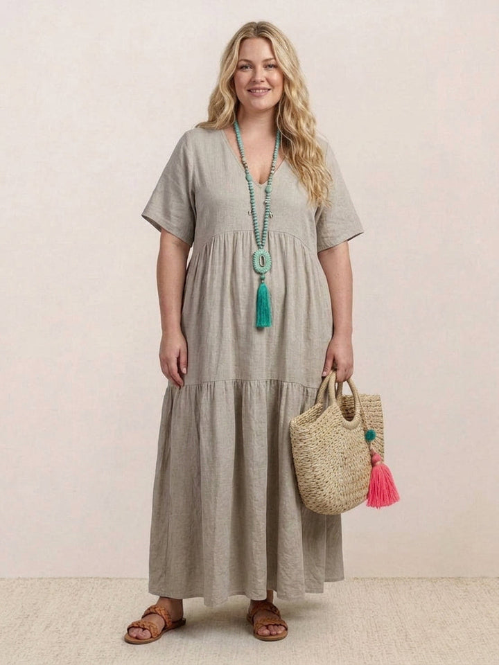 Perdita - V-hals Maxi Jurk